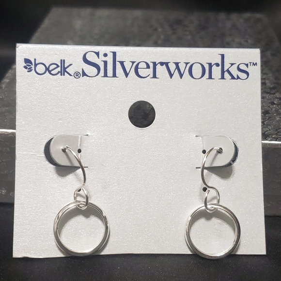 BelkSilverworks Silver Plated O Drop Earrings NWT - Picture 3 of 7